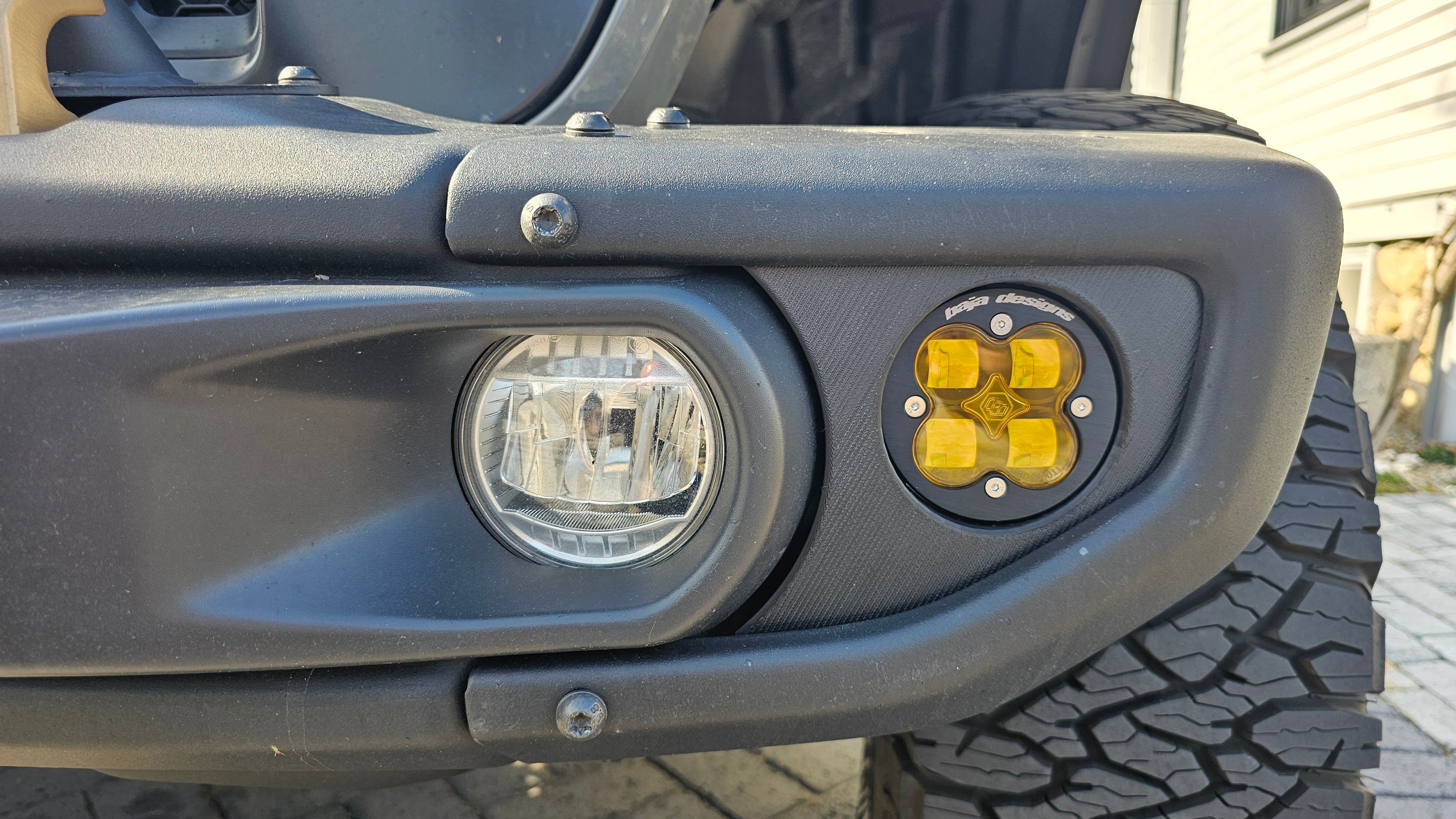Jeep Wrangler JL steel bumper bracket for Baja Designs Squadron R Light Pod